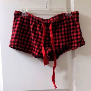 Forever 21 Red Plaid Flannel Sleep Shorts Medium